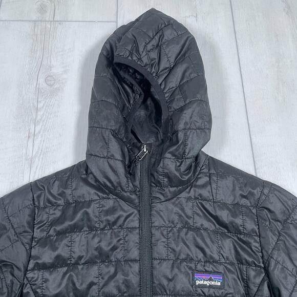 Women’s Patagonia Nano Puff Hoody Full Zip Insulated Puffer Jacket Black Size XS - Picture 2 of 14